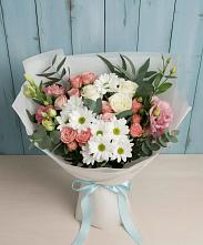 Букет цветов из:  Розы, Лизиантусы и Хризантемы #REPLACE_PRED# Бытха