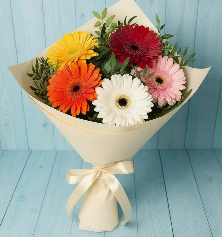 Букет цветов из: Герберы в Бытха