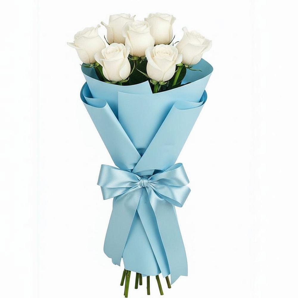 Букет 7 белых роз Проуд в Бытха