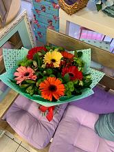 Букет цветов из:  Герберы, Хризантемы и Альстромерии #REPLACE_PRED# Бытха