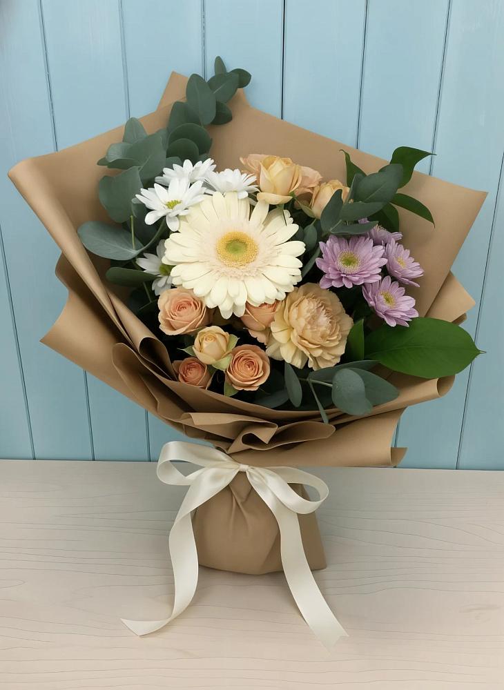 Букет цветов из: Герберы и Хризантемы в Бытха