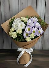 Букет цветов из:  Хризантемы и Розы в Бытха