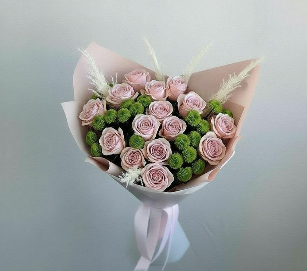 Букет цветов из: Розы и Хризантемы в Бытха