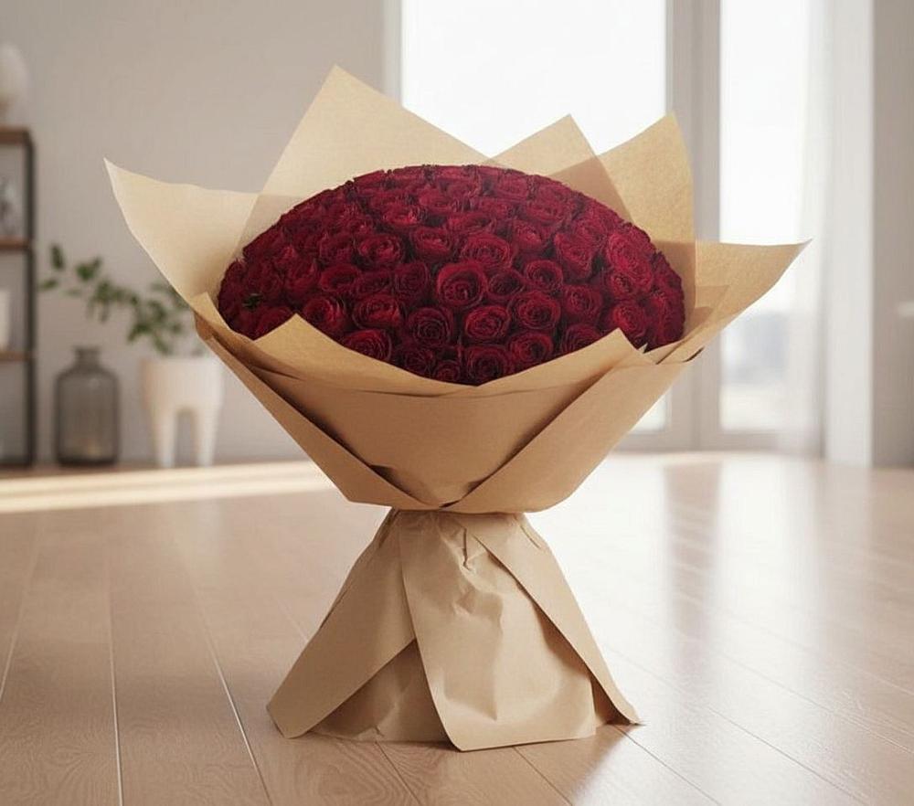 Букет 101 Красная роза в Бытха