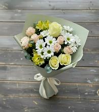 Букет цветов из:  Альстромерии, Розы и Хризантемы в Бытха