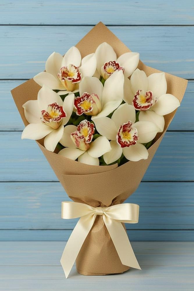 Букет цветов из: Орхидеи и Розы в Бытха